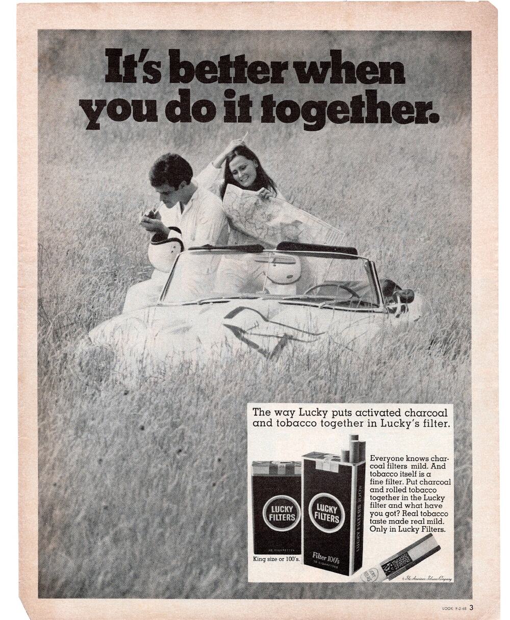 Lucky Filters / Alcoa Aluminum Advertisement 1968 Tobacciana Music Vintage